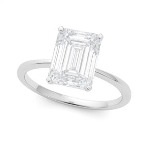 5 Carat Radiant Lab Grown IGI G/VS1 Diamond Solitaire Ring in 14K White Gold