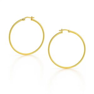 14k Yellow Gold Polished Hoop Earrings (3x25mm)