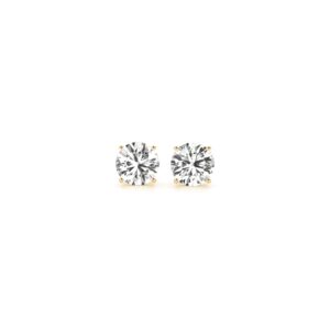 1 cttw Certified IGI Lab Grown Round Diamond Earrings 14k Yellow Gold (G/VS2)