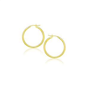 14k Yellow Gold Polished Hoop Earrings (2x20mm)
