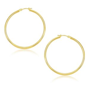 14k Yellow Gold Polished Hoop Earrings (1.5x30mm)