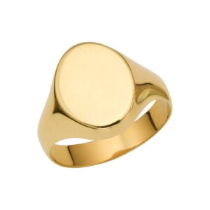 14K Yellow Gold Oval Signet Ring