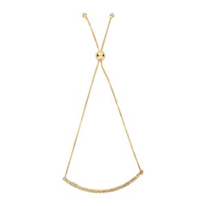 14k Yellow Gold Chain Bar Lariat Style Bracelet (1.00 mm)