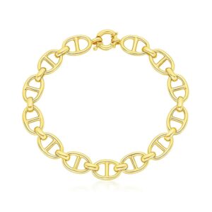 14k Yellow Gold High Polish Mariner Link Bracelet  (8.80 mm)