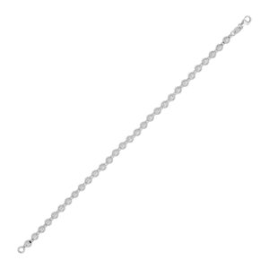 14K White Gold Disco Diamond Cut Bead Bracelet (4.00 mm)