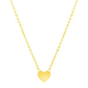 14k Yellow Gold Polished Mini Heart Necklace