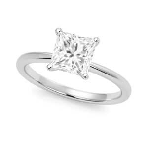 2 Carat Princess Lab Grown IGI G/VS1 Diamond Solitaire Ring in 14K White Gold