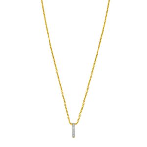 14K Yellow Gold Mini Diamond I Initial Pendant Necklace