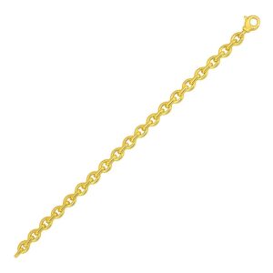 14k Yellow Gold Polished Oval Link Bracelet (6.20 mm)