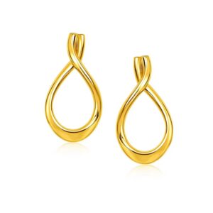 14k Yellow Gold Polished Tear Drop Earrings