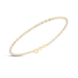 14K Two Tone Gold Pallina Bead Bracelet (2.10 mm)