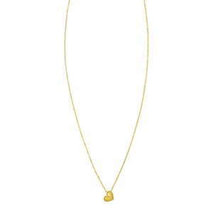 14K Yellow Gold Puffed Mini Heart Pendant Necklace