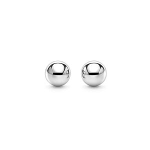 14k White Gold Spherical Stud Earrings (3mm)