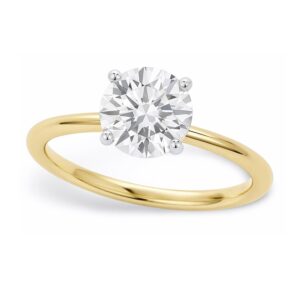 1 Carat Round Lab Grown IGI G/VS1 Diamond Solitaire Ring in 14K Yellow Gold