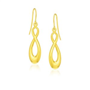 14k Yellow Gold Polished Earrings in Infinity Design