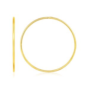 Endless Hoop Style Earrings in 14K Yellow Gold(1.2x35mm)