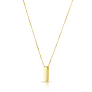 14K Yellow Gold Yours Truly Block Letter Initial I Necklace