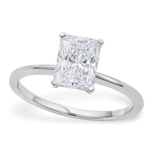 2 Carat Radiant Lab Grown IGI G/VS1 Diamond Solitaire Ring in 14K White Gold