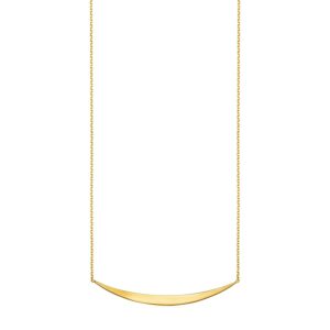 14k Yellow Gold Necklace with Polished Curved Bar Pendant